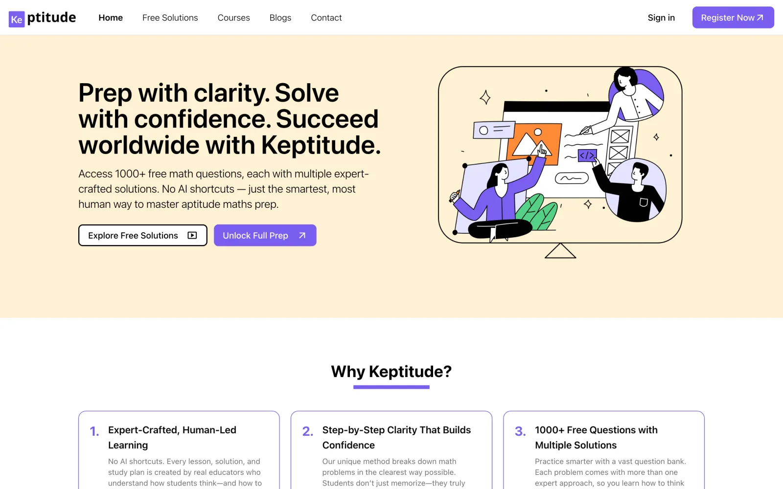 Keptitude — Prep with clarity, solve with confidence